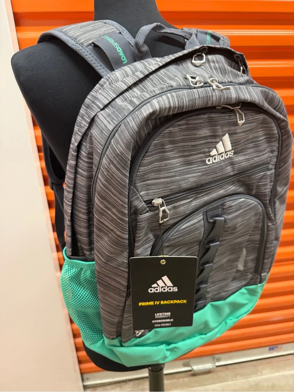 NWT Adidas Prime IV Men's Looped Bags Onix /Hi Res Green Backpack